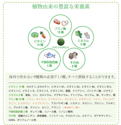 PURE  CHLORELLA 900粒 ／ 添加物不使用 ピュアクロレラ